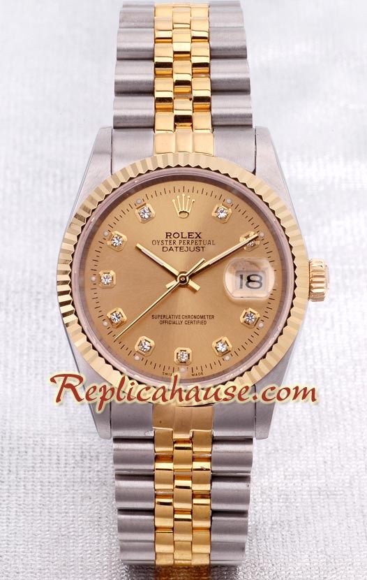Rolex Réplica Datejust Reloj - Dos Tonos