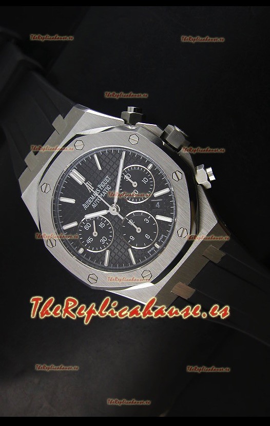 Audemars Piguet Royal Oak Reloj Cronógrafo en Acero Inoxidable Caja y Dial Negros