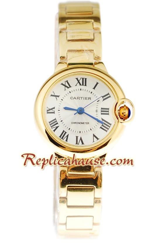 Ballon Blue De Cartier Yellow Gold Dama Reloj Réplica