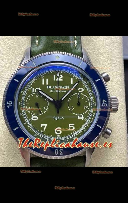 Reloj Blancpain Air Command Superclon con caja de acero y bisel azul