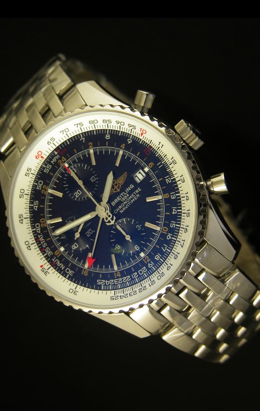 Breitling Navitimer World GMT - Ultima Edición Réplica a Escala 1:1 Dial Negro