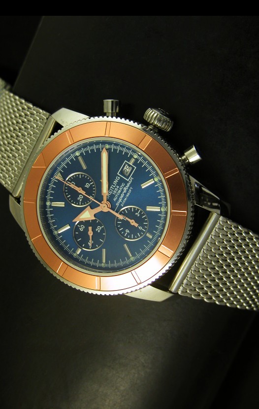 Breitling Super Ocean Reloj Suizo Cronógrafo, Dial Azul