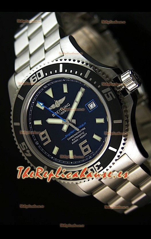 Breitling SuperOcean Abyss Réplica Suiza – REPLICA ESPEJO – 44 mm con marcadores azules 