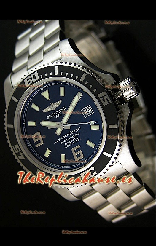 Breitling SuperOcean Abyss Réplica Suiza – REPLICA ESPEJO – 44 mm con marcadores blancos 