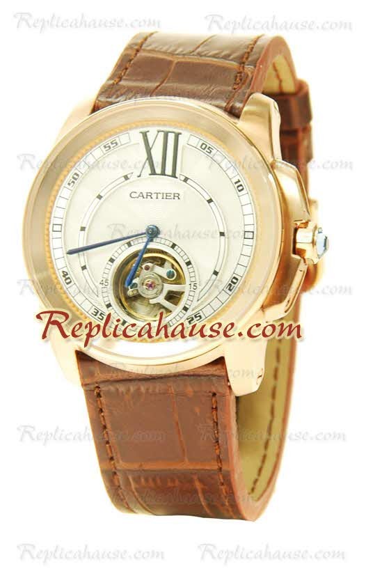 Calibre de Cartier Flying Tourbillon Reloj Réplica