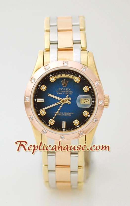 Rolex Réplica Day Date Tres Tonos Reloj