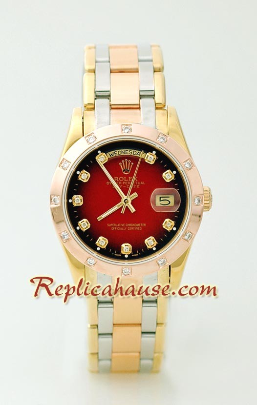 Rolex Réplica Day Date Tres Tonos Reloj