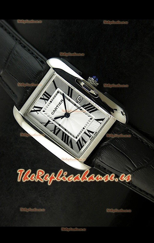 Cartier Tank para damas Réplica Cascasa de acero/Malla negra