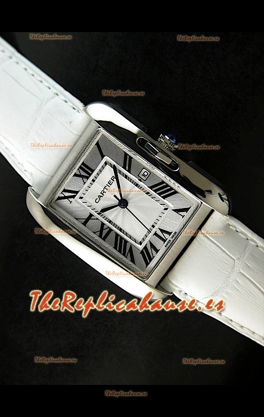 Cartier Tank para damas Réplica Cascasa de acero/Malla blanca