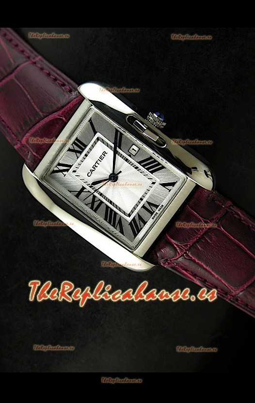 Cartier Tank para damas Réplica Cascasa de acero/Malla marrón