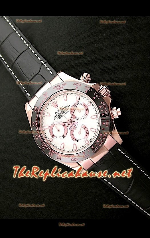 Rolex Daytona Monobloc Cerachrome Everose Reloj Suizo - Reproducción Escala 1:1