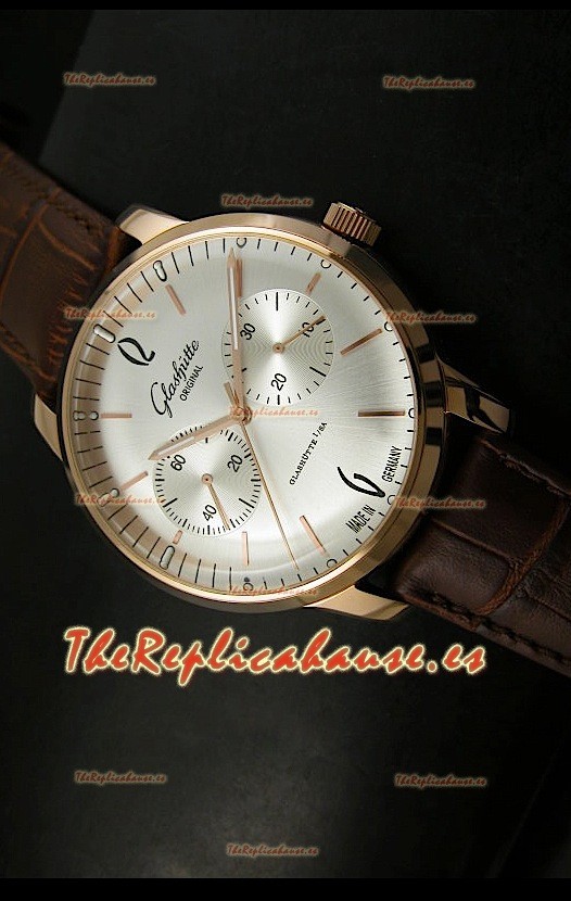 Glashuette Senator Réplica Japonesa en carcasa de oro rosado de 18K