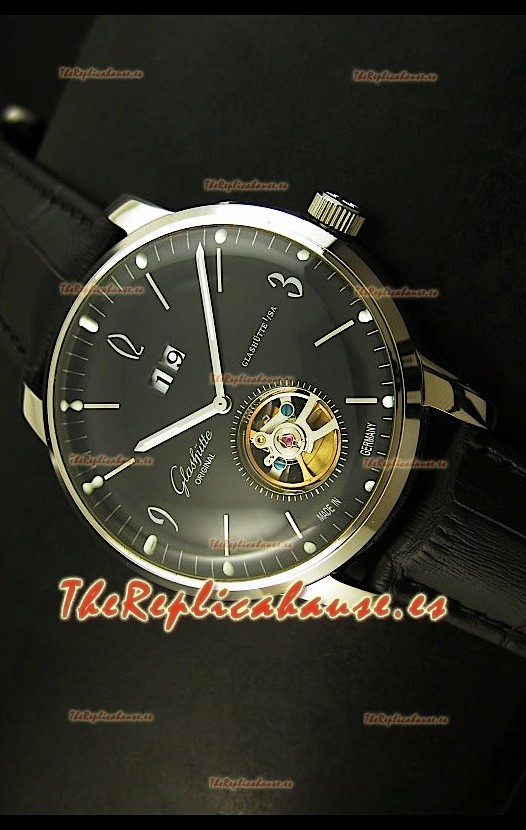 Glashuette Turbillón Réplica Japonesa con esfera negra
