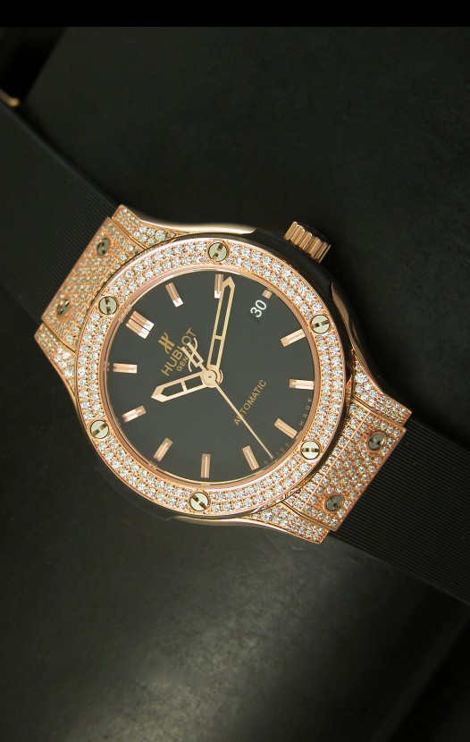 Hublot Classic Fusion 39MM Caja en Oro Rosado con Diamantes