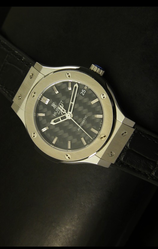 Hublot Classic Fusion Reloj con Caja de Acero y Dial de Carbón 39MM