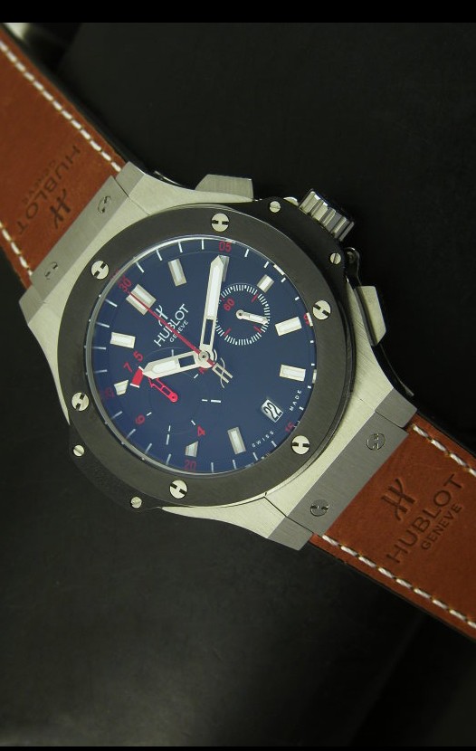 Hublot Big Bang Reloj de Cuarzo Suizo de 45MM, Bisel de Acero Inoxidable Cerámica