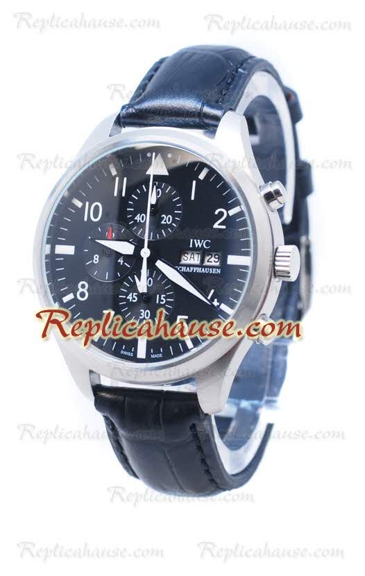 IWC Portofino Cronógrafo Schaffhausen Cara Negra Reloj