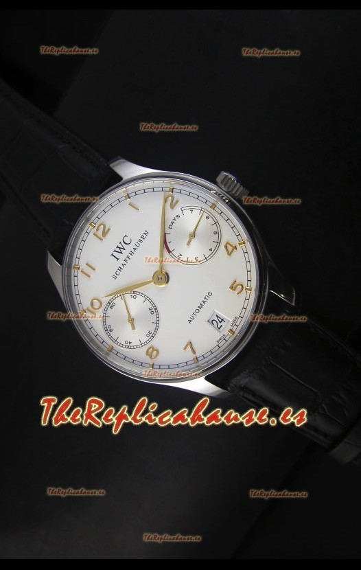 IWC Portugieser IW500704 Reloj Suizo Automático en Dial Blanco - Réplica Espejo Actualizada 1:1 