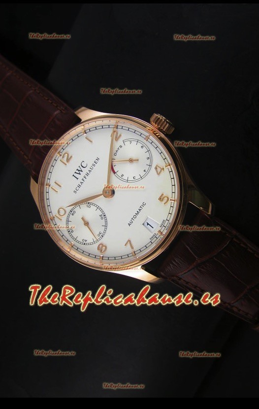 IWC Portugieser IW500701 Reloj Suizo Automático en Dial Blanco - Réplica Espejo Actualizada 1:1 
