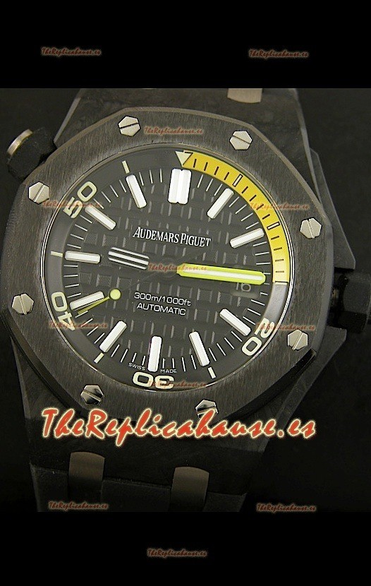 Audemars Piguet Royal Oak Offshore Scuba, Reloj Réplica Suiza - Cubierta genuina de carbón
