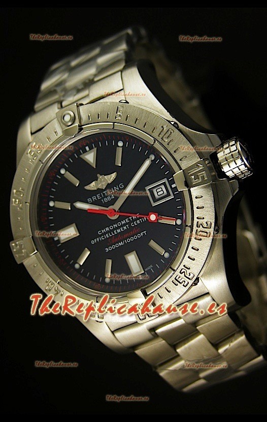 Breitling Avenger Seawolf, Reloj Réplica Suiza con manecilla segundera color rojo, en escala 1:1