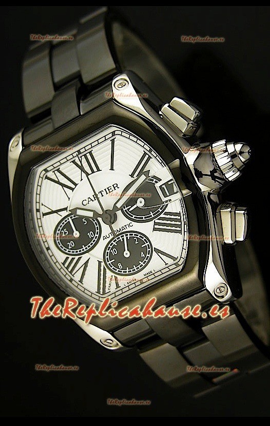 Cartier Roadster Cronógrafo XL Original, Réplica en escala 1:1 con revestimiento DLC