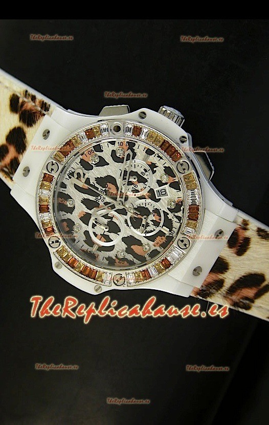 Hublot Big Bang Edición White Zebra Bang, Reloj 34MM, caja con recubrimiento PVD en Blanco