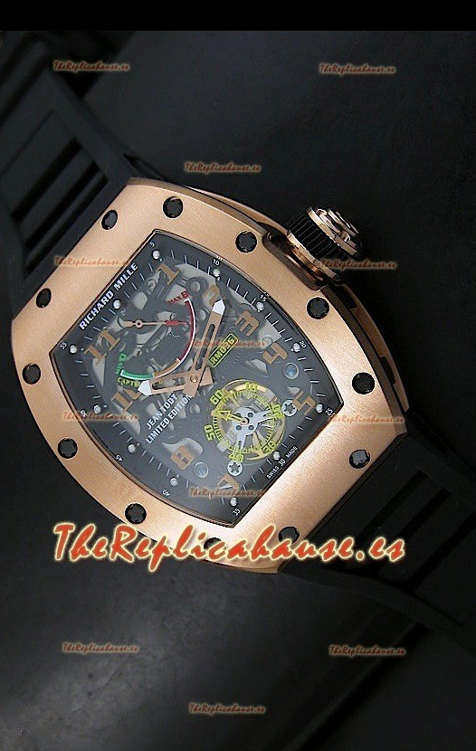 Richard Mille RM002 Power Reserve Tourbillon Reloj Réplica Suiza en Oro Amarillo