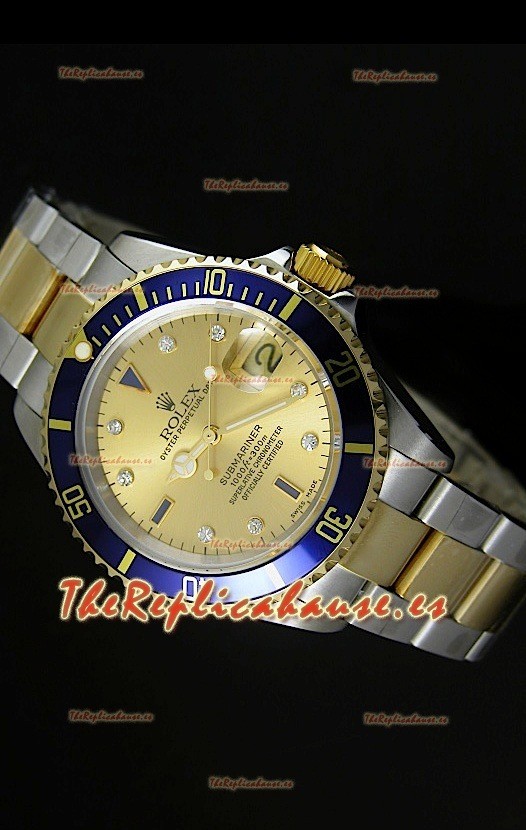 Rolex Submariner, Reloj Réplica Suiza, Dial en Oro - Réplica en escala 1:1