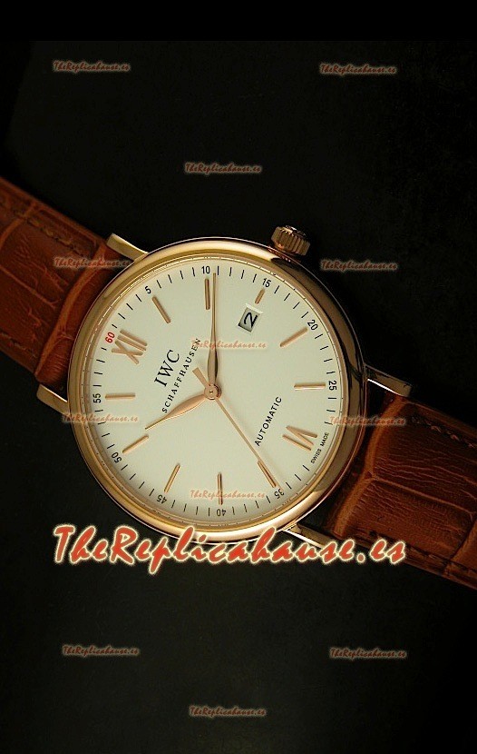 IWC Portofino Reloj Réplica Japonés Automático Grado Superior, en Oro Rosado