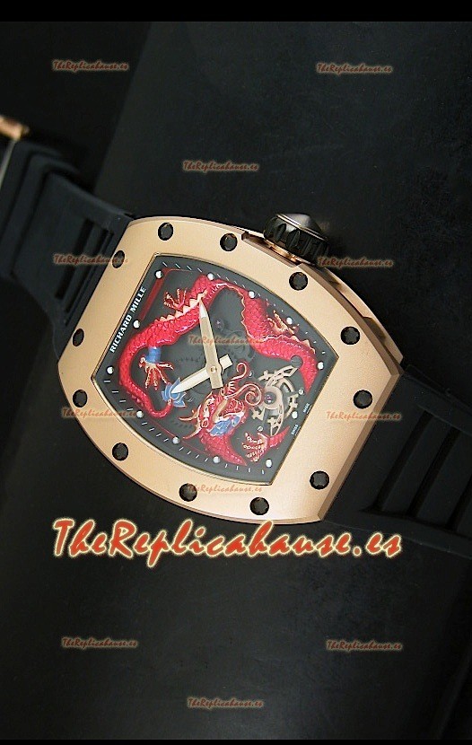 Richard Mille RM057 Tourbillon Jackie Chan Reloj Réplica Suiza en Oro Rosado
