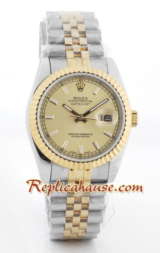 Rolex Réplica Datejust Reloj - Dos Tonos