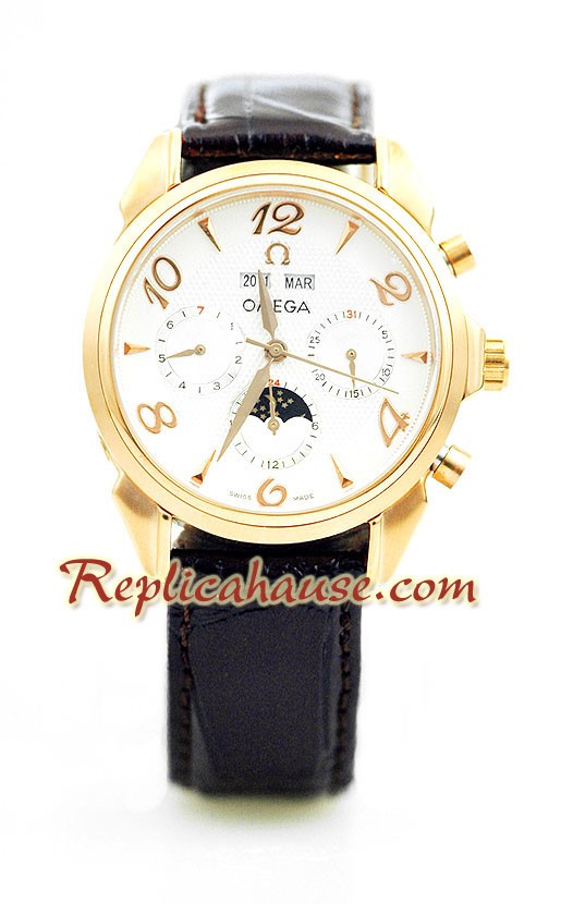 Omega Co-Axial Escapement Edición Réplica Leather Reloj