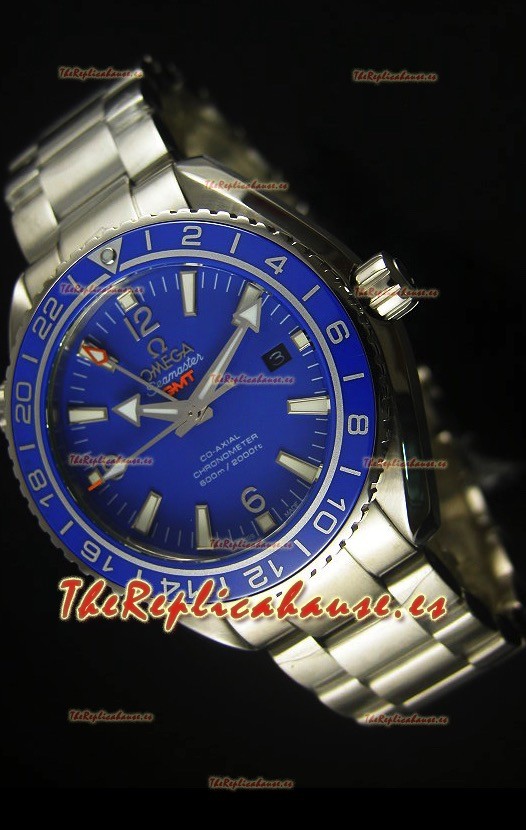 Omega Planet Ocean GMT Blue Swiss Replica Watch - Edición Espejo 1:1