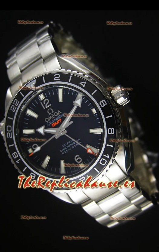 Omega Planet Ocean GMT Black Swiss Replica Watch - Edición Espejo 1:1