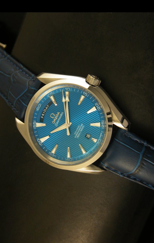 Omega Seamaster Aqua Terra Co-Axial Reloj Suizo en Piel, Fecha del Dia