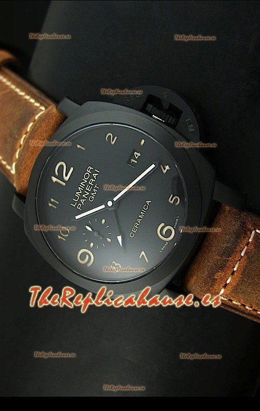 Panerai Luminor PAM441 Edición GMT 1950 3 Days Power Reserve, Reloj Réplica Suiza en Caja de Cerámica