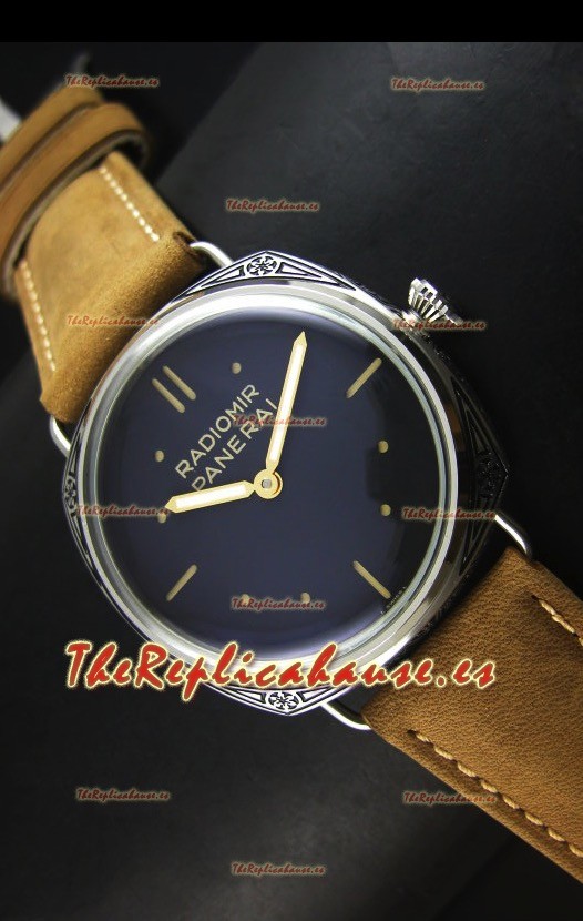 Panerai Radiomir PAM425 Caja con Grabados Floral en Acero Inoxidable