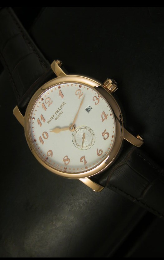 Patek Philippe Calatrava Reloj con Movimiento Japonés en Oro Rosado