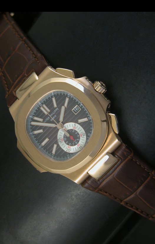 Patek Philippe Nautilus 5980 Dial Negro - Ultima Edición Réplica Escala 1:1