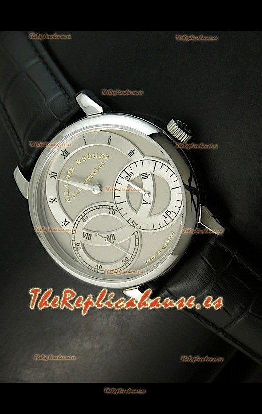 Alange Sohne Dual Sub Dials Japonés, Malla Marrón