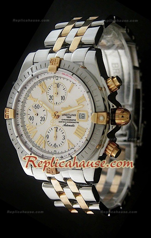 Breitleng Chronomat Evolution Reloj en Dos Tonos con Números Romanos