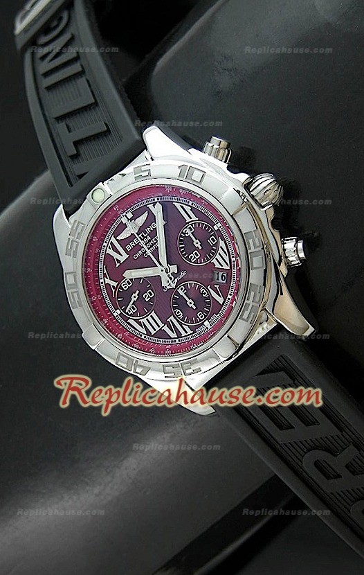 Breitleng Chronomat B01 Reloj Suizo con Esfera Vino - Reproducción Escala 1:1