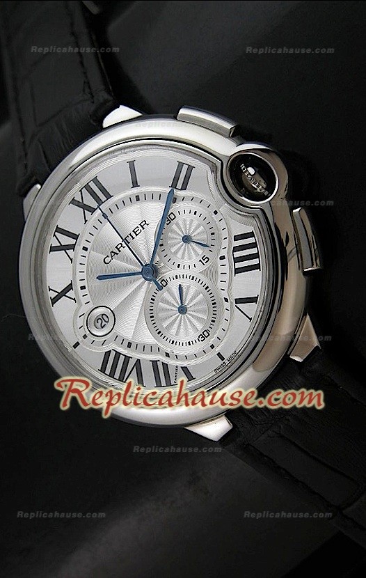Ballon De Cartier Reproducción Reloj Suizo - Automático de 42MM con Esfera Blanca