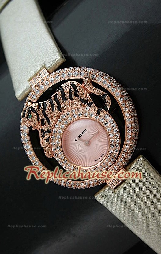 Le Cirque Animalier de Cartier Reproducción Reloj Suizo con Cristales Swarovski Genuinos 