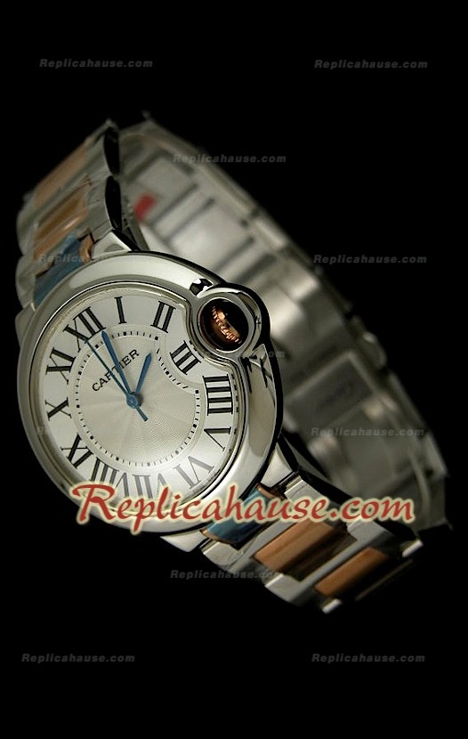 Ballon De Cartier Reproducción Reloj Suizo - Reloj Mediano Tonos - 38MM