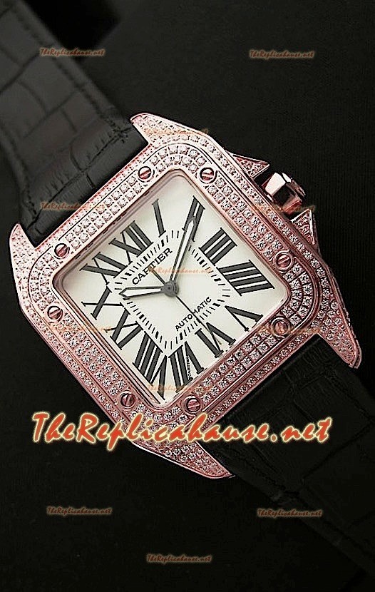 Cartier Santos 100 Iréplica Reloj Suizo para Señoras de 38MM- Réplica Escala 1:1