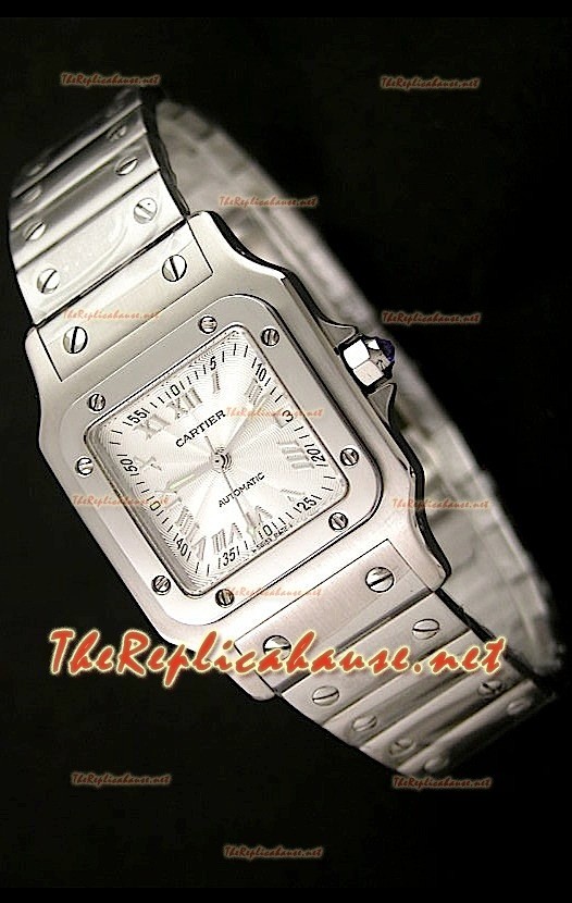 Cartier Santos Réplica de Reloj Suizo para Señoras de 29 MM - Numerales de Hora en Acero.