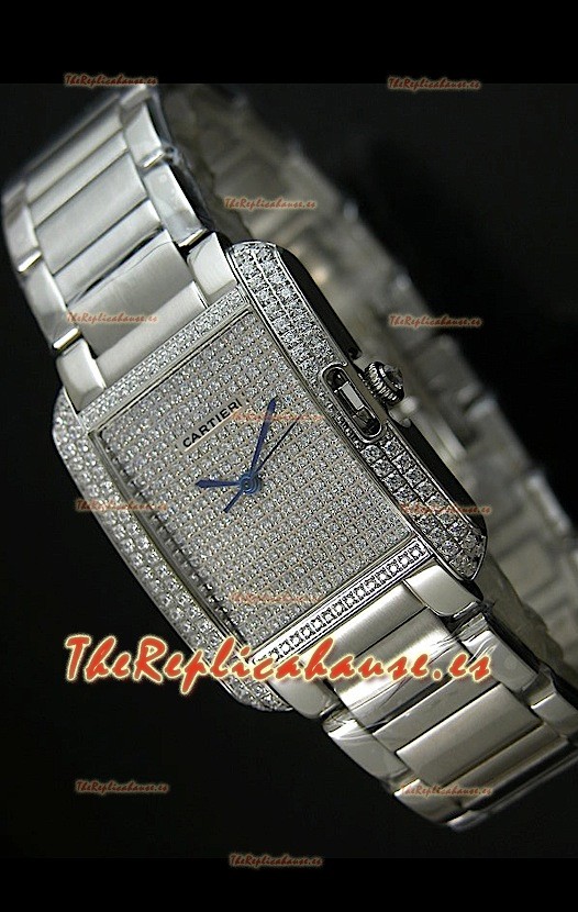 Cartier Tank Anglaise para damas Réplica Cascasa de acero/Malla 