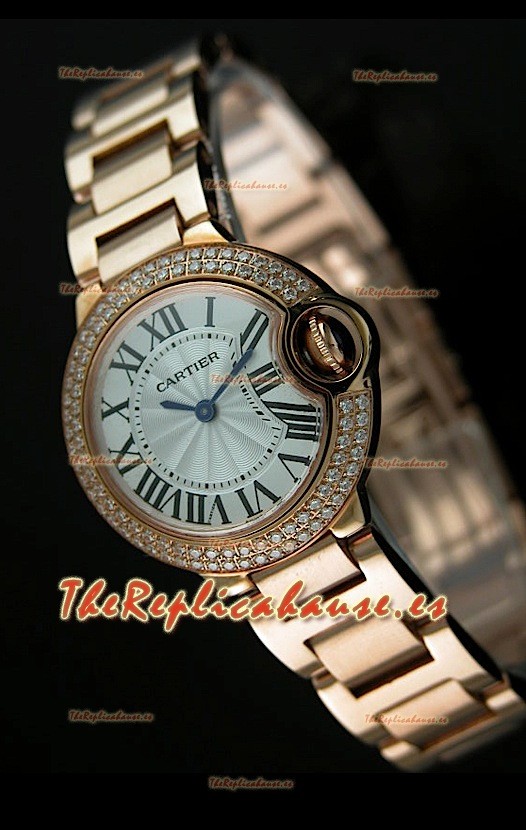 Cartier Tank Anglaise para damas Réplica Cascasa de oro rosado 
